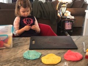 Gabby makes playdough